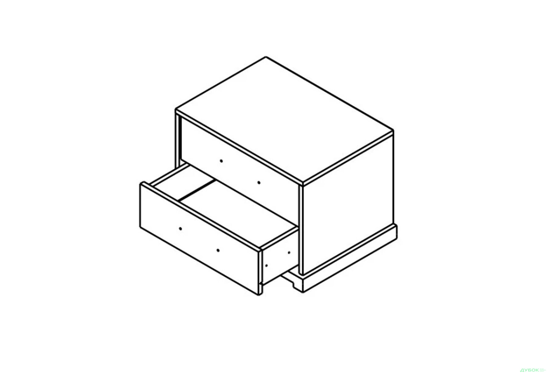 Тумба приліжкова Гербор Стемма з 2 шухлядами 57 см, дуб делано темний - Зображення 4 Зображення 4 - Тумба приліжкова Гербор Стемма з 2 шухлядами 57 см, дуб делано темний