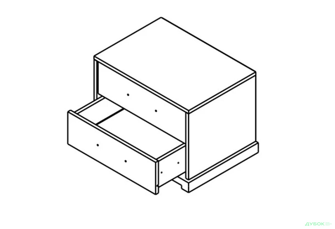 Тумба приліжкова Гербор Стемма з 2 шухлядами 57 см, дуб делано темний - Зображення 4 Зображення 4 - Тумба приліжкова Гербор Стемма з 2 шухлядами 57 см, дуб делано темний