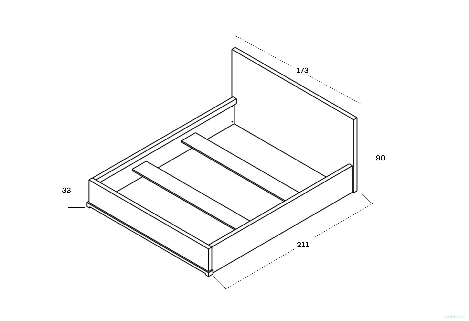 Кровать Гербор Стемма (без вклада) 160х200 см, дуб делано темный - Изображение 5 Изображение 5 - Кровать Гербор Стемма (без вклада) 160х200 см, дуб делано темный