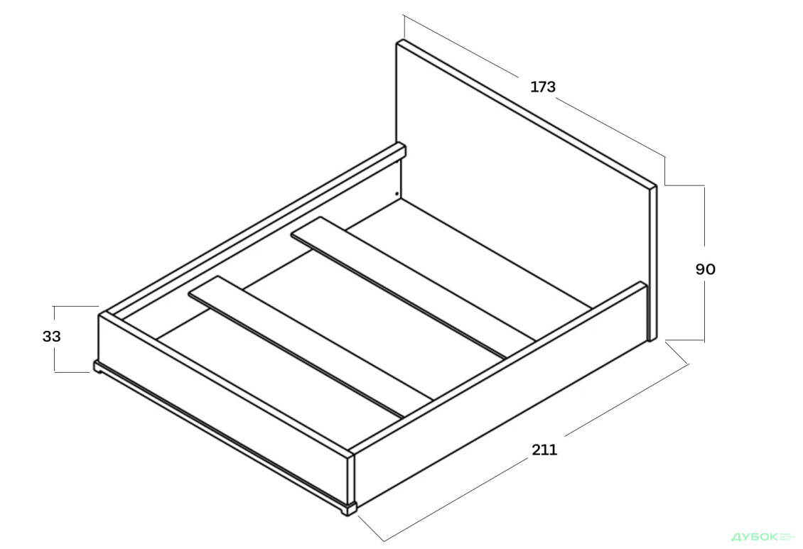 Кровать Гербор Стемма (без вклада) 160х200 см, дуб делано темный - Изображение 5 Изображение 5 - Кровать Гербор Стемма (без вклада) 160х200 см, дуб делано темный