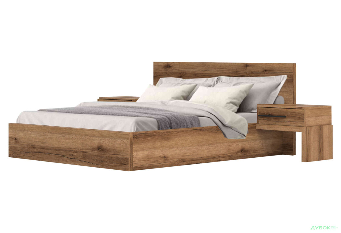 Кровать Гербор Стемма (без вклада) с тумбами 160х200 см, дуб делано темный - Изображение 1 Изображение 1 - Кровать Гербор Стемма (без вклада) с тумбами 160х200 см, дуб делано темный