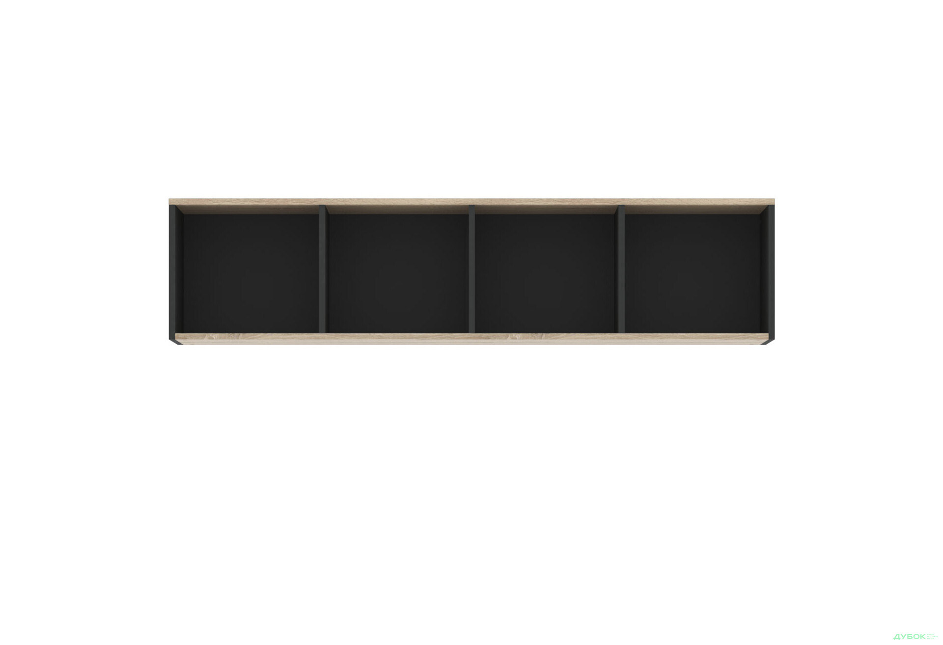 Полиця навісна Гербор Офіс Нью 160 см, антрацит / дуб сонома - Зображення 2 Зображення 2 - Полиця навісна Гербор Офіс Нью 160 см, антрацит / дуб сонома