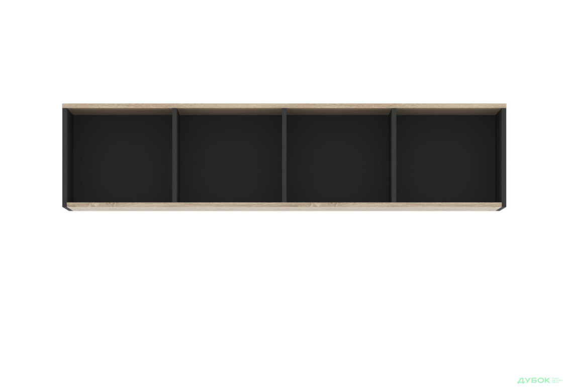 Полиця навісна Гербор Офіс Нью 160 см, антрацит / дуб сонома - Зображення 2 Зображення 2 - Полиця навісна Гербор Офіс Нью 160 см, антрацит / дуб сонома