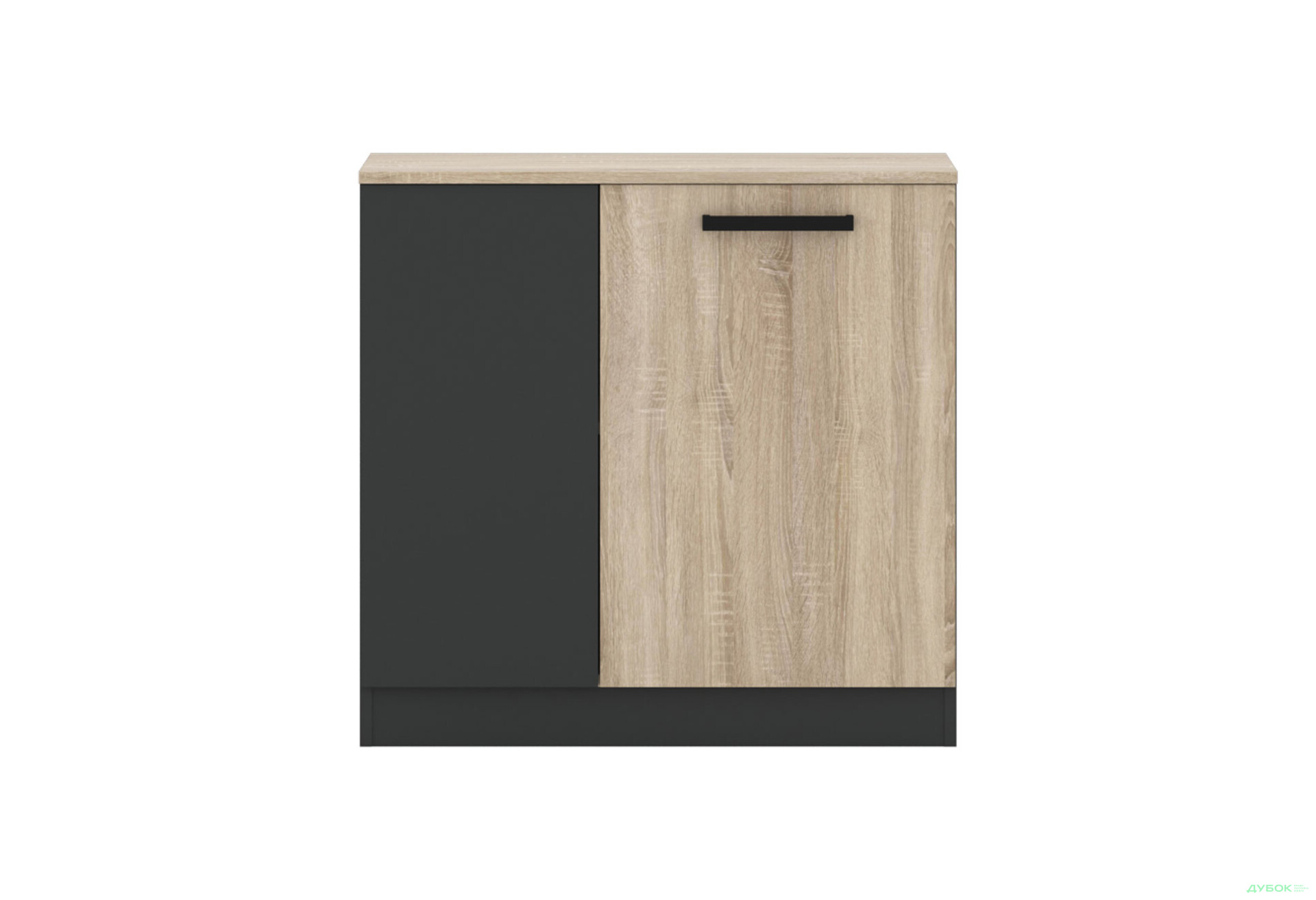 Комод Гербор Офіс Нью з 2 дверцятами 80 см, антрацит / дуб сонома - Зображення 1 Зображення 1 - Комод Гербор Офіс Нью з 2 дверцятами 80 см, антрацит / дуб сонома