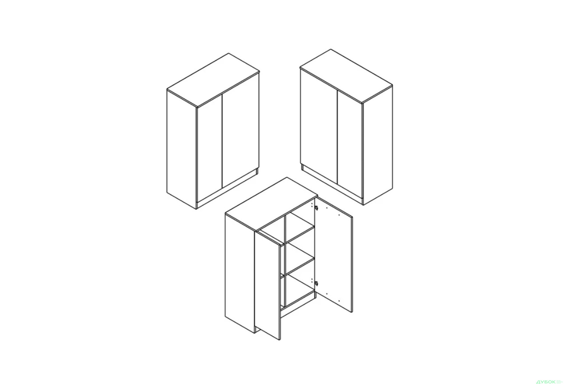 Комод Гербор Офіс Нью високий з 2 дверцятами 80 см, антрацит / дуб сонома - Зображення 5 Зображення 5 - Комод Гербор Офіс Нью високий з 2 дверцятами 80 см, антрацит / дуб сонома