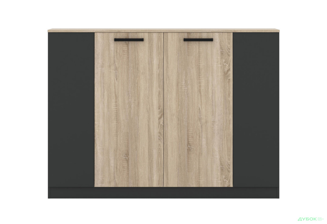 Комод Гербор Офіс Нью високий з 4 дверцятами 160 см, антрацит / дуб сонома - Зображення 3 Зображення 3 - Комод Гербор Офіс Нью високий з 4 дверцятами 160 см, антрацит / дуб сонома