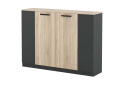 Комод Гербор Офіс Нью високий з 4 дверцятами 160 см, антрацит / дуб сонома - Зображення 1 Зображення 1 - Комод Гербор Офіс Нью високий з 4 дверцятами 160 см, антрацит / дуб сонома
