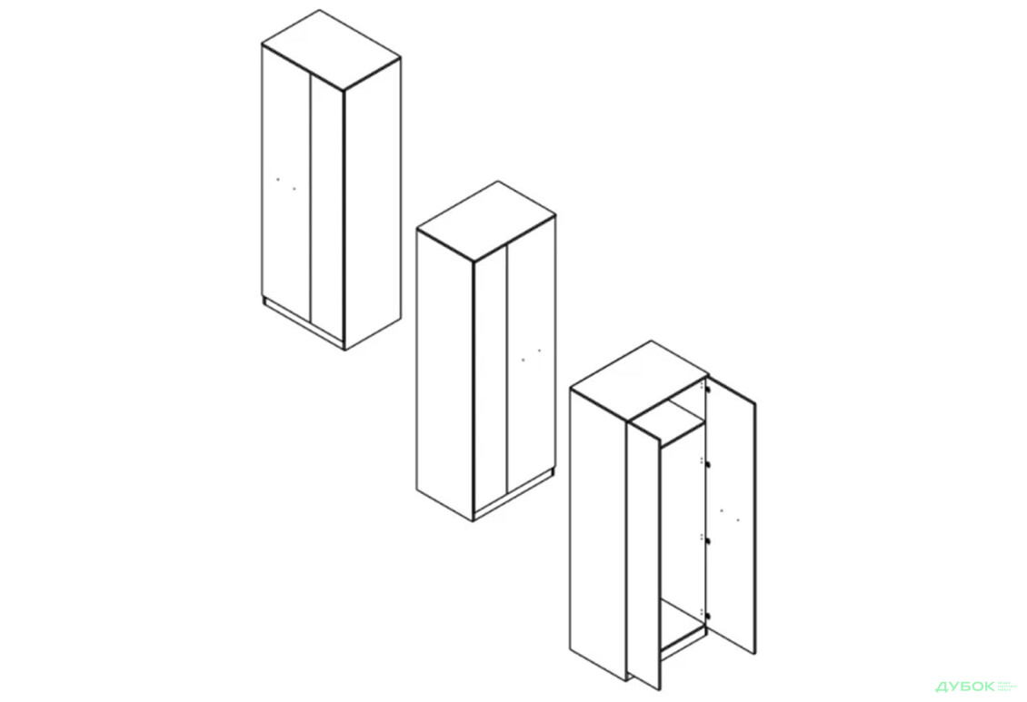 Шафа Гербор Офіс Нью 2-дверна 80 см, антрацит / дуб сонома - Зображення 5 Зображення 5 - Шафа Гербор Офіс Нью 2-дверна 80 см, антрацит / дуб сонома