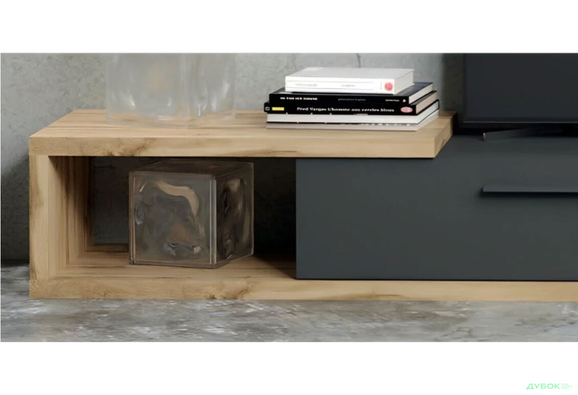 Стінка Гербор Кальвадос 210 см, Дуб Тахо / Антрацит - Зображення 2 Зображення 2 - Стінка Гербор Кальвадос 210 см, Дуб Тахо / Антрацит