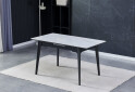 Изображение 3 - Стол обеденный Intarsio Берлин керамик / Berlin ceramic 111x75 см, раскладной, Белый глянец / черный каркас