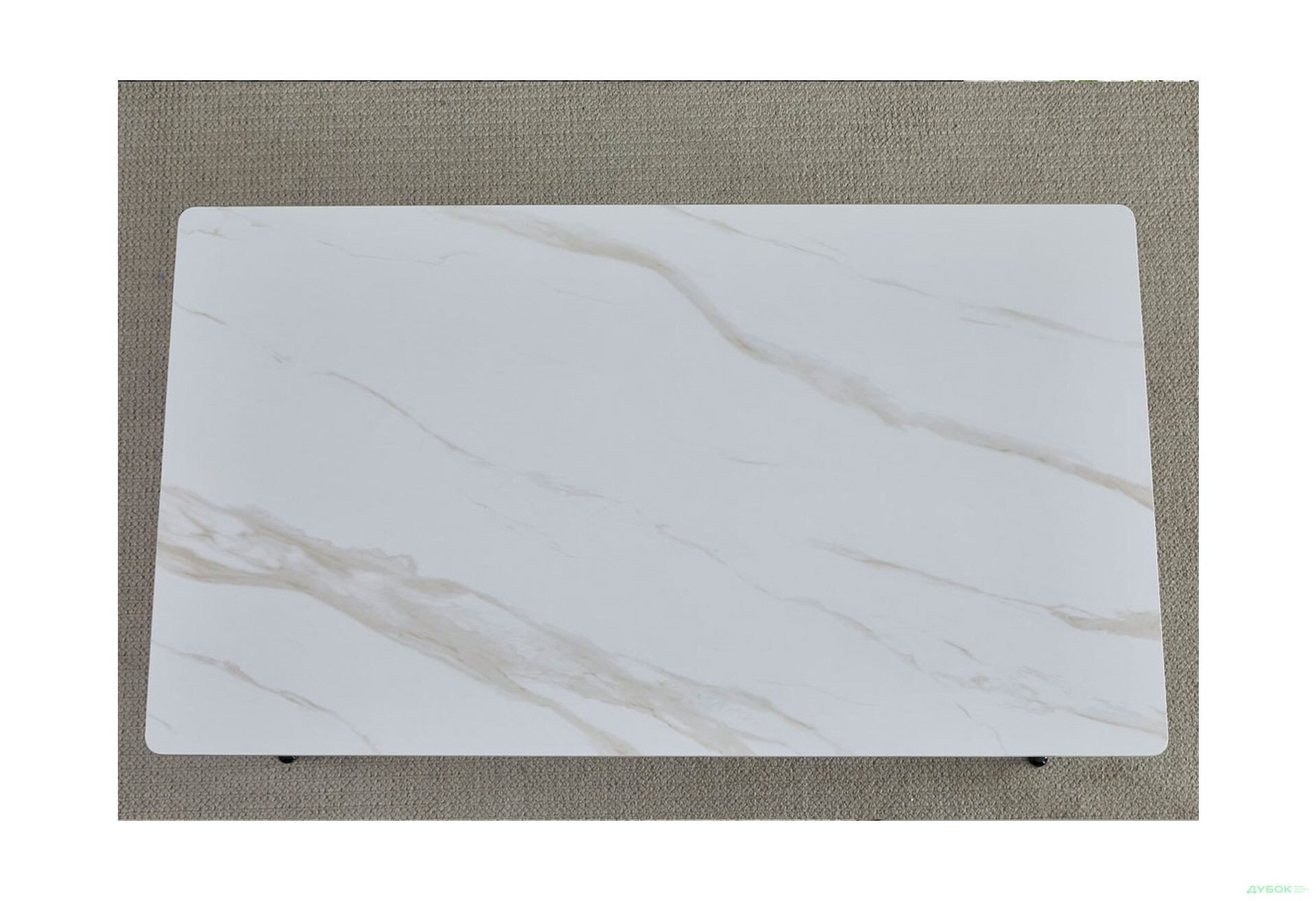 Зображення 3 - Стіл обідній Intarsio Кінг керамік / King ceramic 140х80 см, Білий глянець / чорний мат каркас