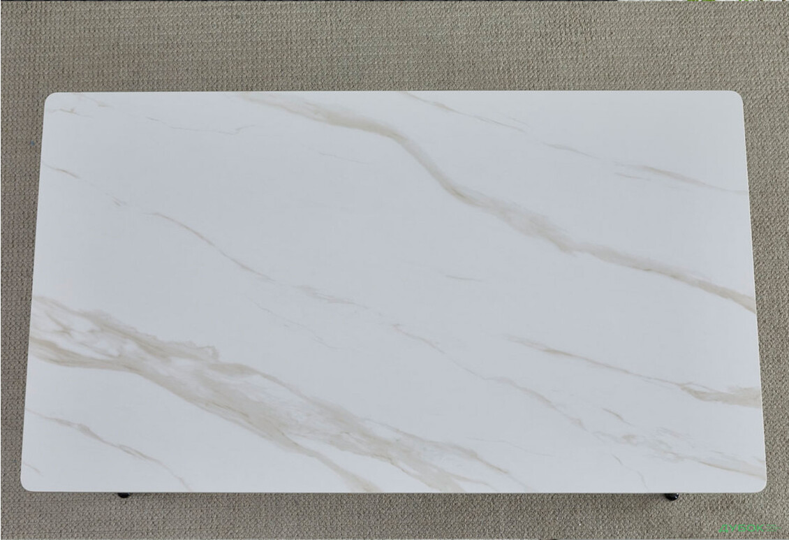 Стіл обідній Intarsio Кінг керамік / King ceramic 140х80 см, Білий глянець / чорний мат каркас - Зображення 3 Зображення 3 - Стіл обідній Intarsio Кінг керамік / King ceramic 140х80 см, Білий глянець / чорний мат каркас