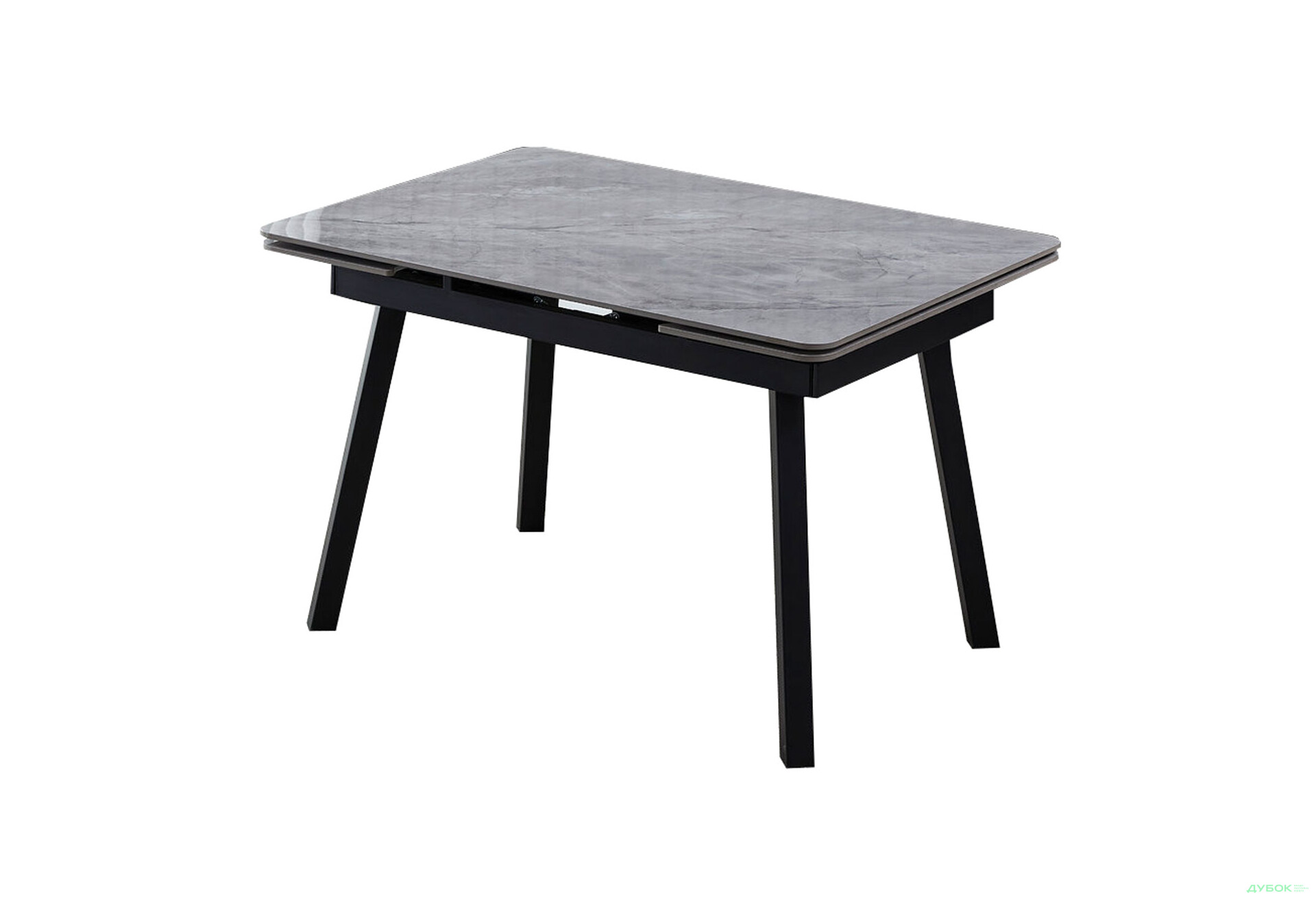 Стіл обідній Intarsio Мадрід керамік / Madrid ceramic 120x85 см, розкладний, Сірий глянець / чорний каркас - Зображення 1 Зображення 1 - Стіл обідній Intarsio Мадрід керамік / Madrid ceramic 120x85 см, розкладний, Сірий глянець / чорний каркас