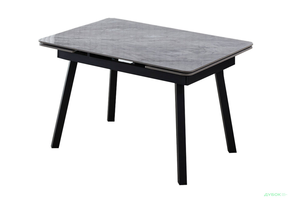 Стіл обідній Intarsio Мадрід керамік / Madrid ceramic 120x85 см, розкладний, Сірий глянець / чорний каркас - Зображення 1 Зображення 1 - Стіл обідній Intarsio Мадрід керамік / Madrid ceramic 120x85 см, розкладний, Сірий глянець / чорний каркас
