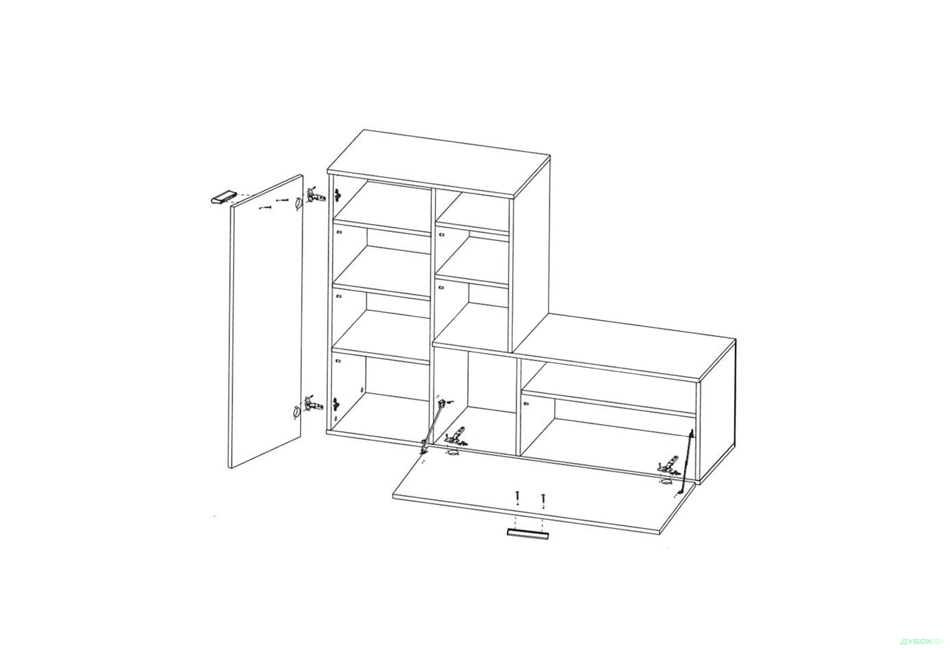 Передпокій ВМК Ветланда II 140 см сосна антична - Зображення 2 Зображення 2 - Передпокій ВМК Ветланда II 140 см сосна антична