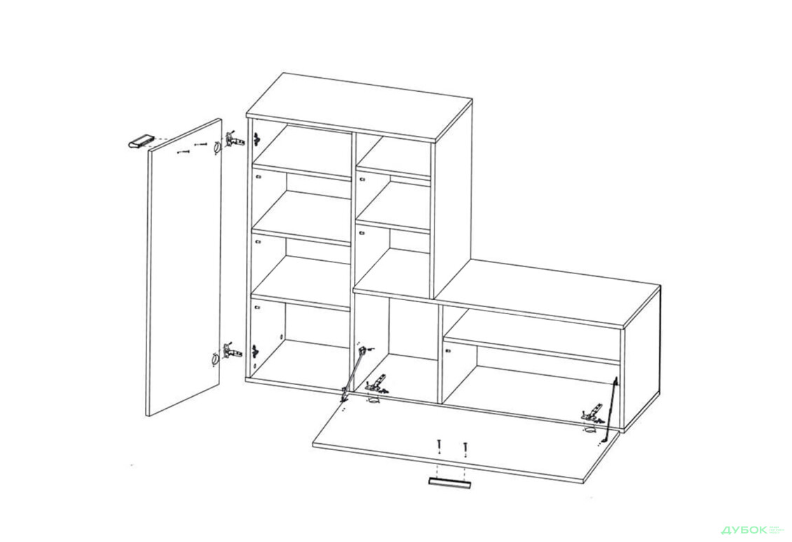 Передпокій ВМК Ветланда II 140 см сосна антична - Зображення 2 Зображення 2 - Передпокій ВМК Ветланда II 140 см сосна антична
