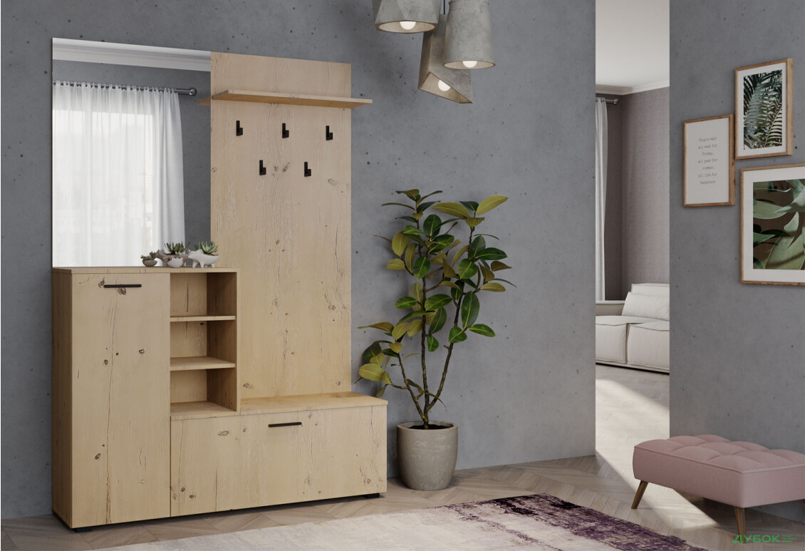 Передпокій ВМК Ветланда II 140 см сосна антична - Зображення 1 Зображення 1 - Передпокій ВМК Ветланда II 140 см сосна антична