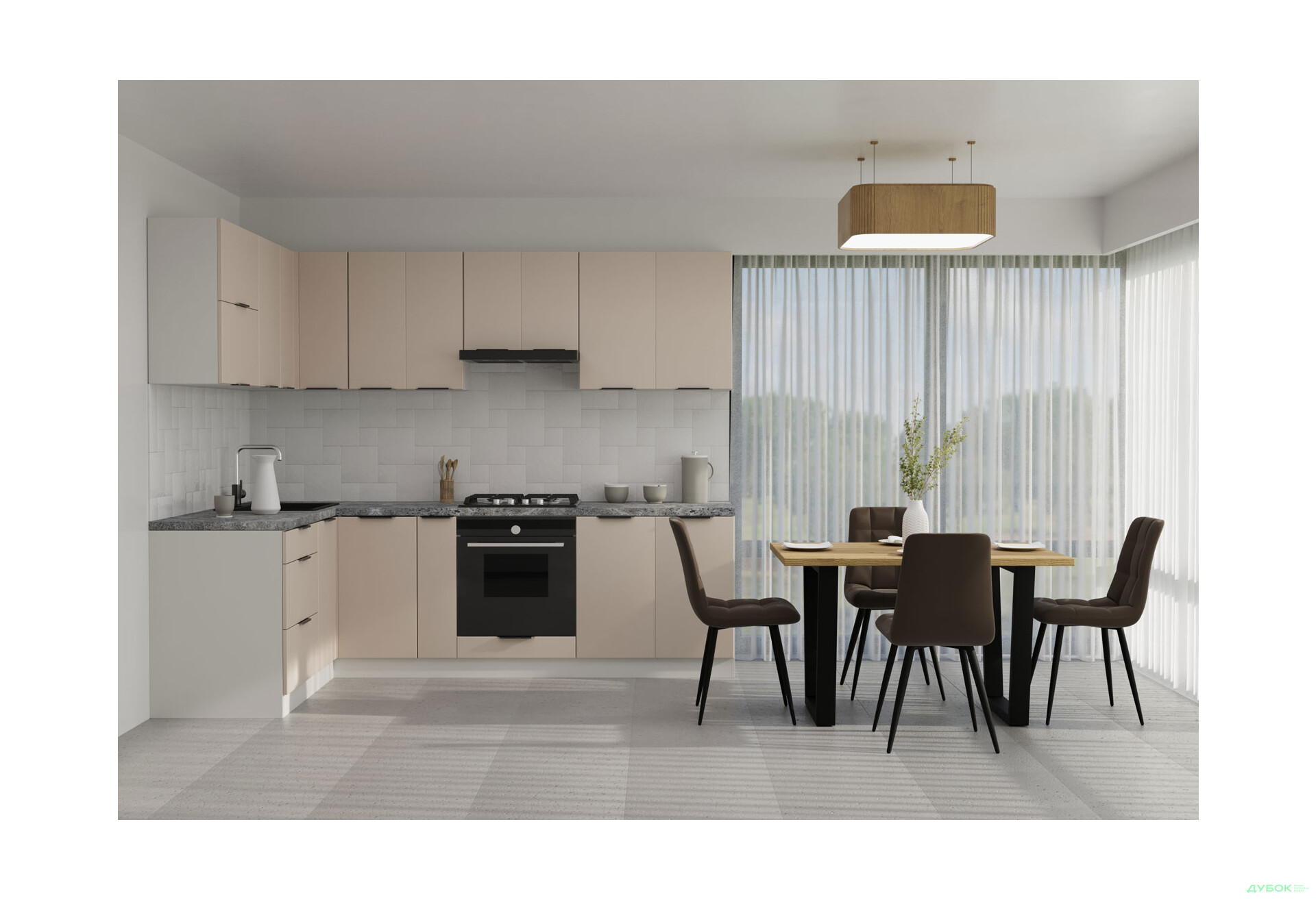 Кухня VIP-master Флет Люкс 1.6х2.6, бежевий мат - Зображення 1 Зображення 1 - Кухня VIP-master Флет Люкс 1.6х2.6, бежевий мат