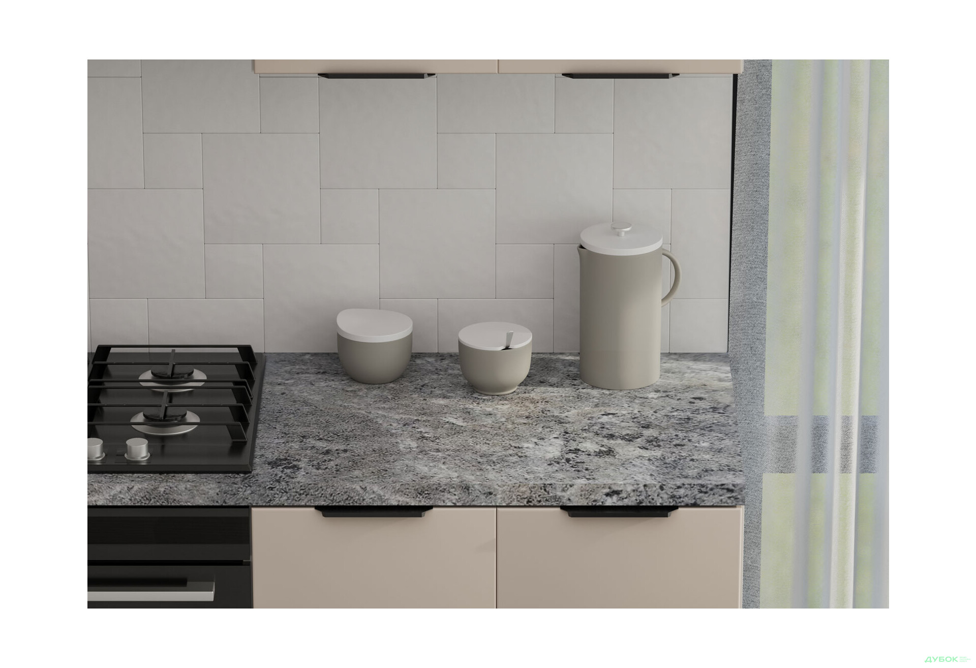 Кухня VIP-master Флет Люкс 1.6х2.6, бежевий мат - Зображення 2 Зображення 2 - Кухня VIP-master Флет Люкс 1.6х2.6, бежевий мат