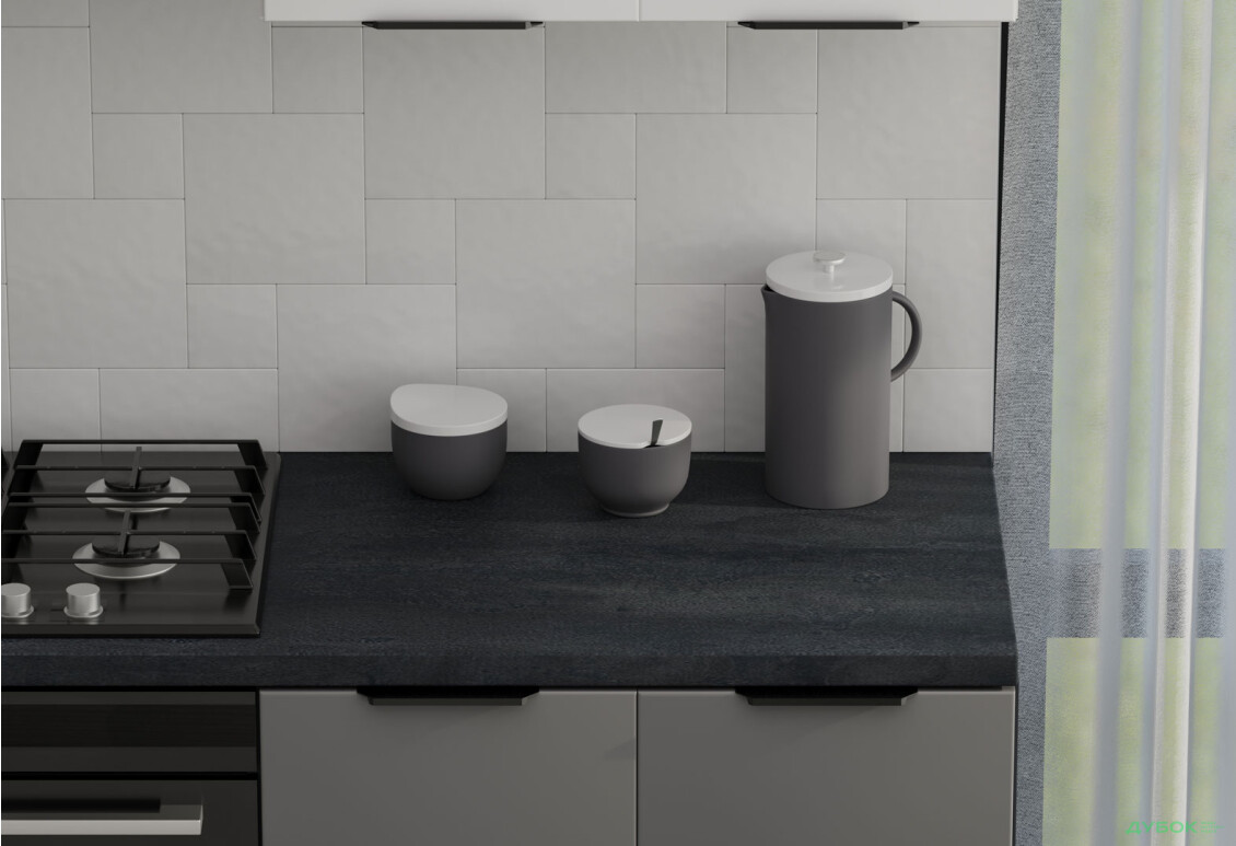 Кухня VIP-master Флет Люкс 1.6х2.6, низ - антрацит / сірий мат, верх - білий / білий мат - Зображення 2 Зображення 2 - Кухня VIP-master Флет Люкс 1.6х2.6, низ - антрацит / сірий мат, верх - білий / білий мат