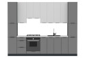 Кухня Флэт Люкс 3.0 Вип-Мастер, низ - антрацит / серый мат, верх - белый / белый мат - Изображение 3 Изображение 3 - Кухня Флэт Люкс 3.0 Вип-Мастер, низ - антрацит / серый мат, верх - белый / белый мат