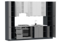 Кухня Флэт Люкс 3.0 Вип-Мастер, низ - антрацит / серый мат, верх - белый / белый мат - Изображение 4 Изображение 4 - Кухня Флэт Люкс 3.0 Вип-Мастер, низ - антрацит / серый мат, верх - белый / белый мат