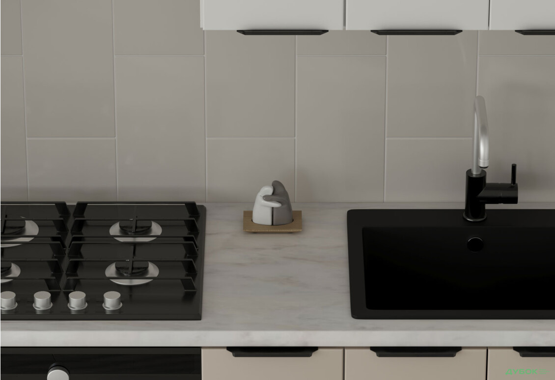 Кухня Флет Люкс 3.0 VIP-master, низ - білий / беж мат, верх - білий / білий мат - Зображення 2 Зображення 2 - Кухня Флет Люкс 3.0 VIP-master, низ - білий / беж мат, верх - білий / білий мат