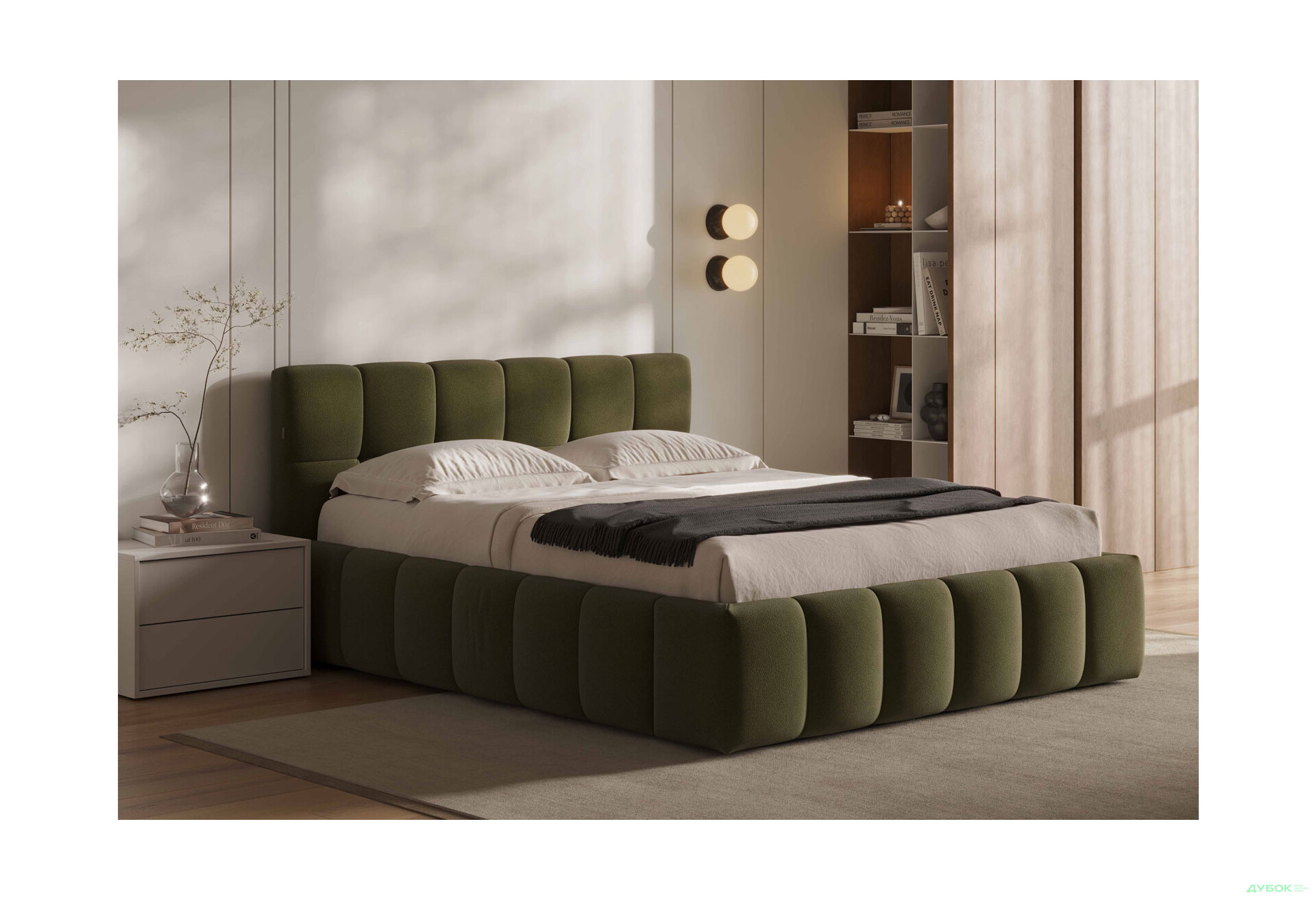 Ліжко-подіум MiroMark Тоні 180x200, оливка - Зображення 3 Зображення 3 - Ліжко-подіум MiroMark Тоні 180x200, оливка