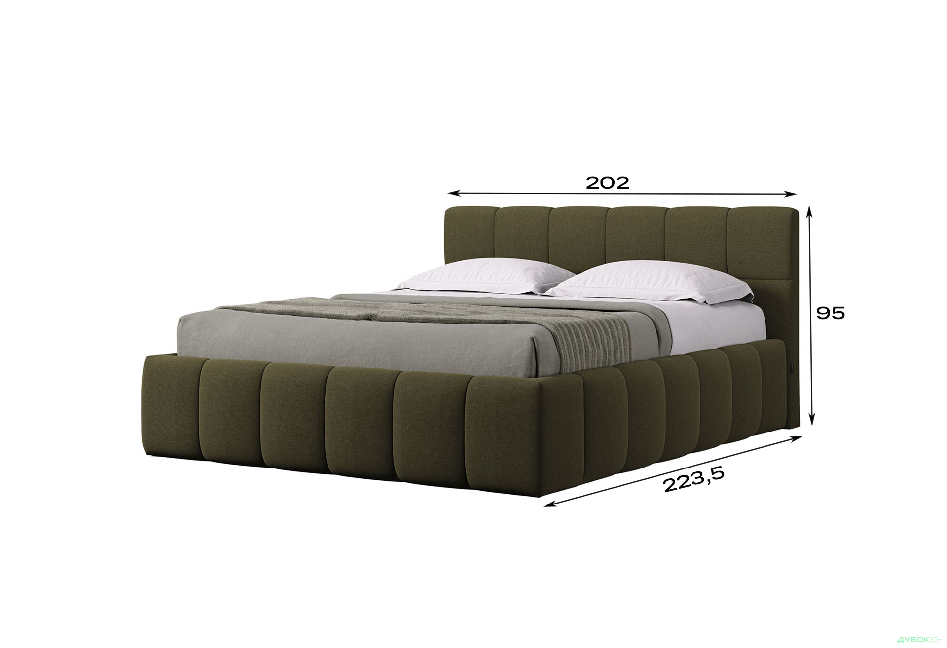 Зображення 8 - Ліжко-подіум MiroMark Тоні 180x200, оливка