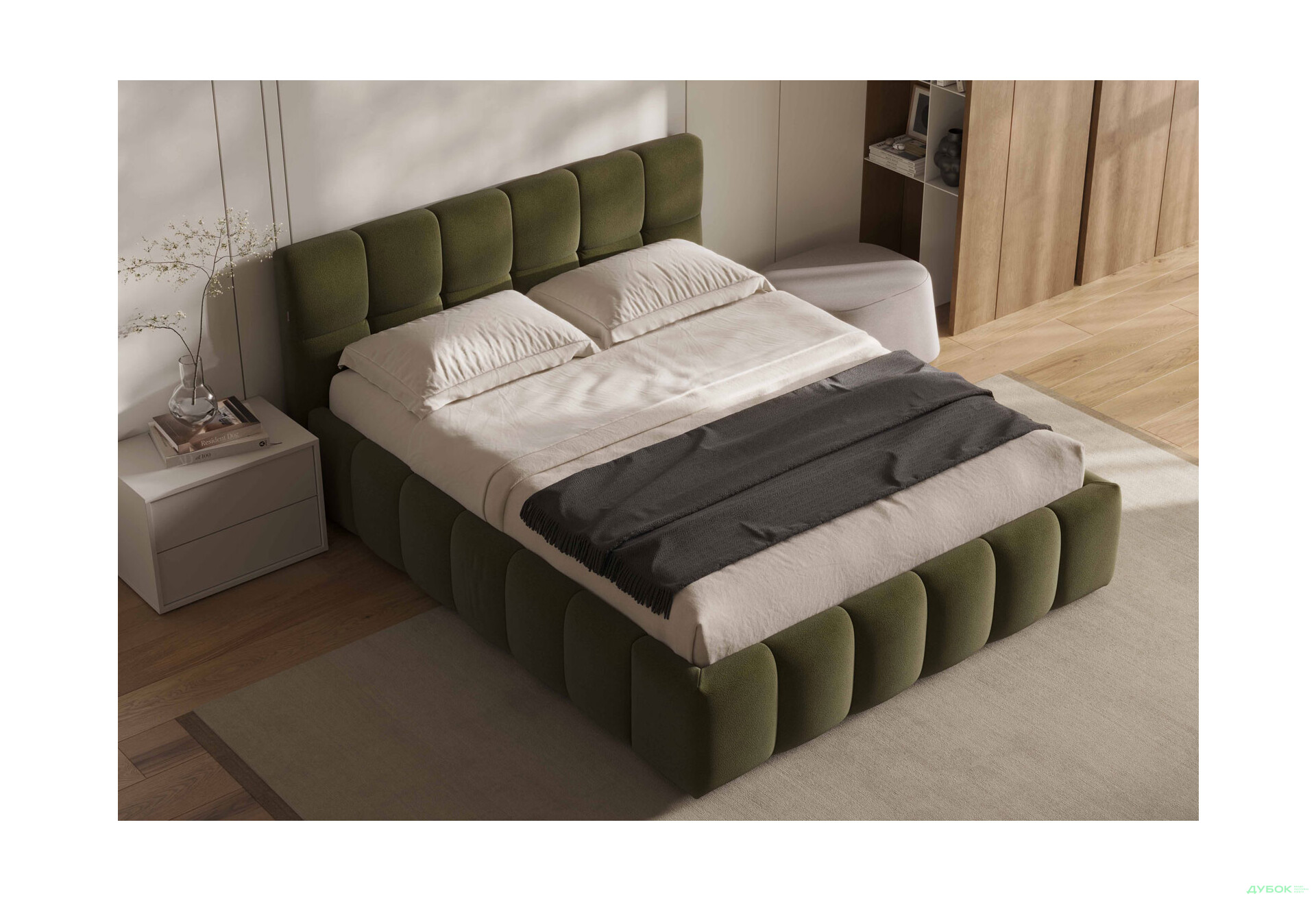 Ліжко-подіум MiroMark Тоні 160x200, оливка - Зображення 4 Зображення 4 - Ліжко-подіум MiroMark Тоні 160x200, оливка