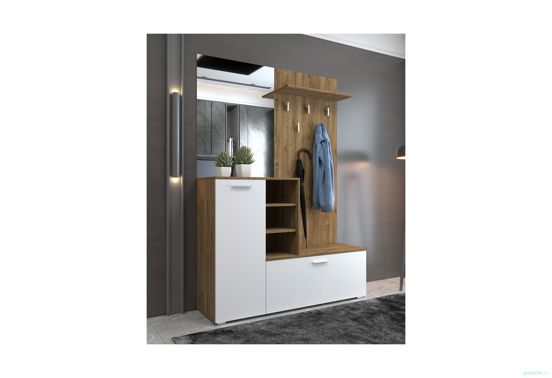 Прихожая Gerbor холдинг Ветланда Дуб травиата / нимфеа альба - Изображение 1 Изображение 1 - Прихожая Gerbor холдинг Ветланда Дуб травиата / нимфеа альба