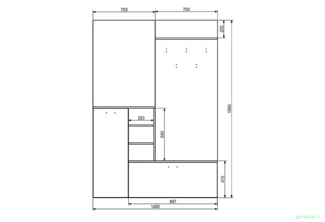 Прихожая Gerbor холдинг Ветланда Дуб травиата / нимфеа альба - Изображение 2 Изображение 2 - Прихожая Gerbor холдинг Ветланда Дуб травиата / нимфеа альба