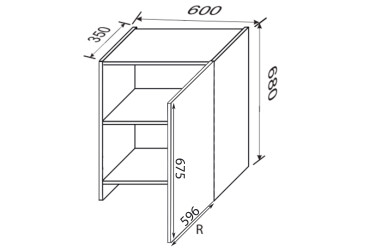 Верх 60ВВТ/680 1дв витяжка телескоп Pro Blum права Зображення Верх 60ВВТ/680 1дв витяжка телескоп Pro Blum права