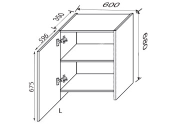 Верх 60ВВТ/680 1дв витяжка телескоп ліва Зображення Верх 60ВВТ/680 1дв витяжка телескоп ліва