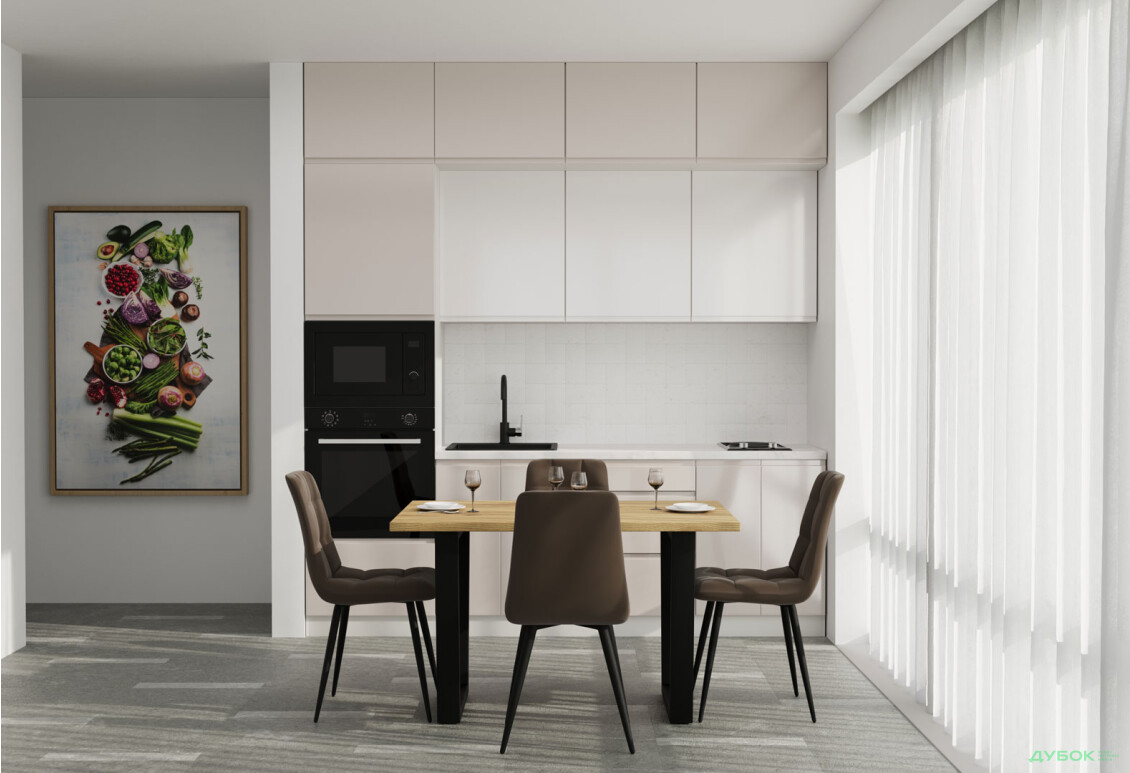 Зображення 2 - Кухня VIP-master Інтерно Глянець Люкс/ Interno Gloss Luxe 2.4 м, слонова кістка / беж глянець, молочний глянець