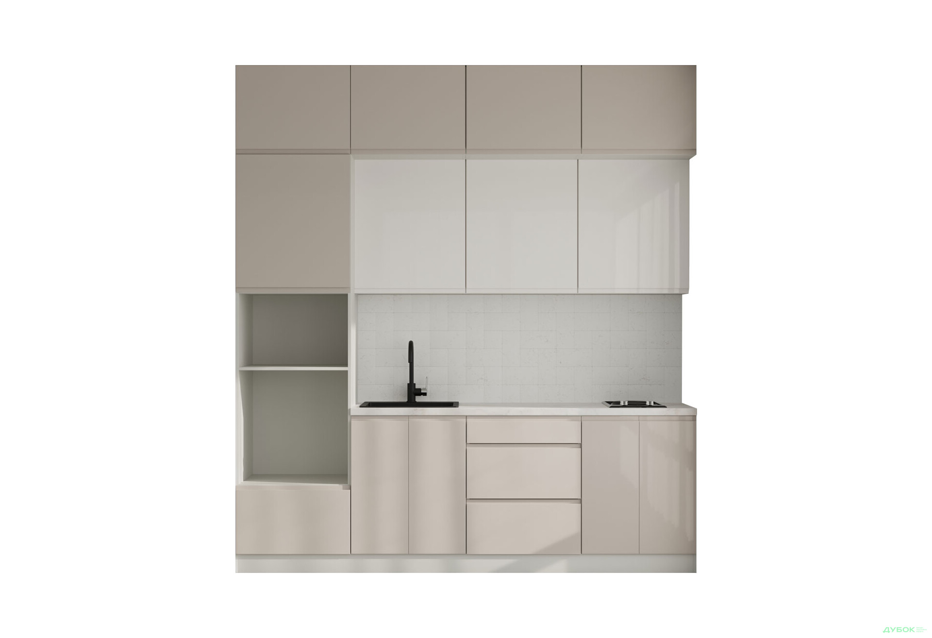 Зображення 3 - Кухня VIP-master Інтерно Глянець Люкс/ Interno Gloss Luxe 2.4 м, слонова кістка / беж глянець, молочний глянець