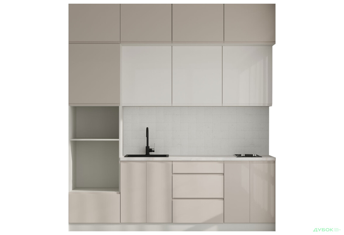 Зображення 3 - Кухня VIP-master Інтерно Глянець Люкс/ Interno Gloss Luxe 2.4 м, слонова кістка / беж глянець, молочний глянець