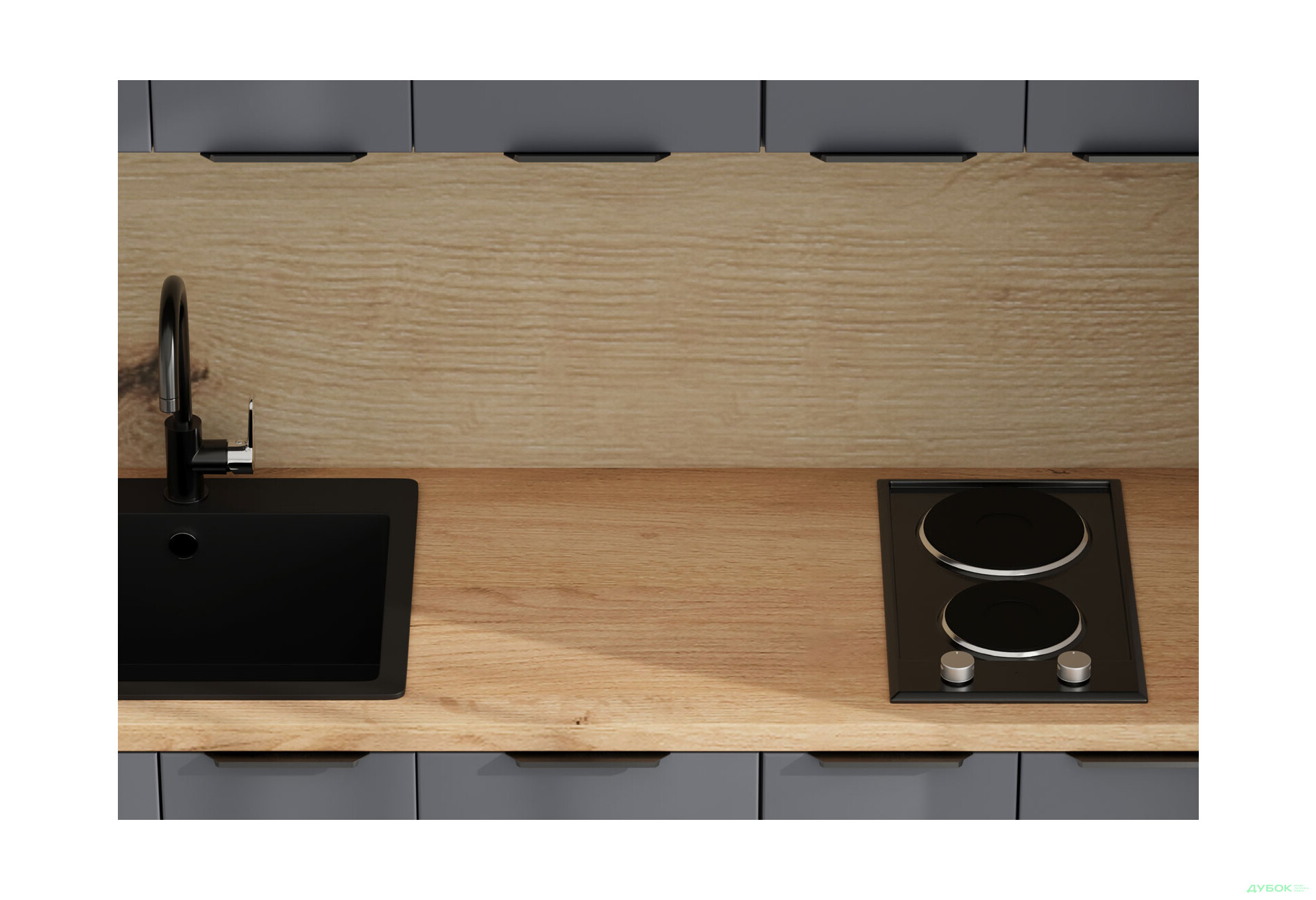 Кухня VIP-master Флет Люкс 2.0 м, антрацит / сірий мат - Зображення 4 Зображення 4 - Кухня VIP-master Флет Люкс 2.0 м, антрацит / сірий мат