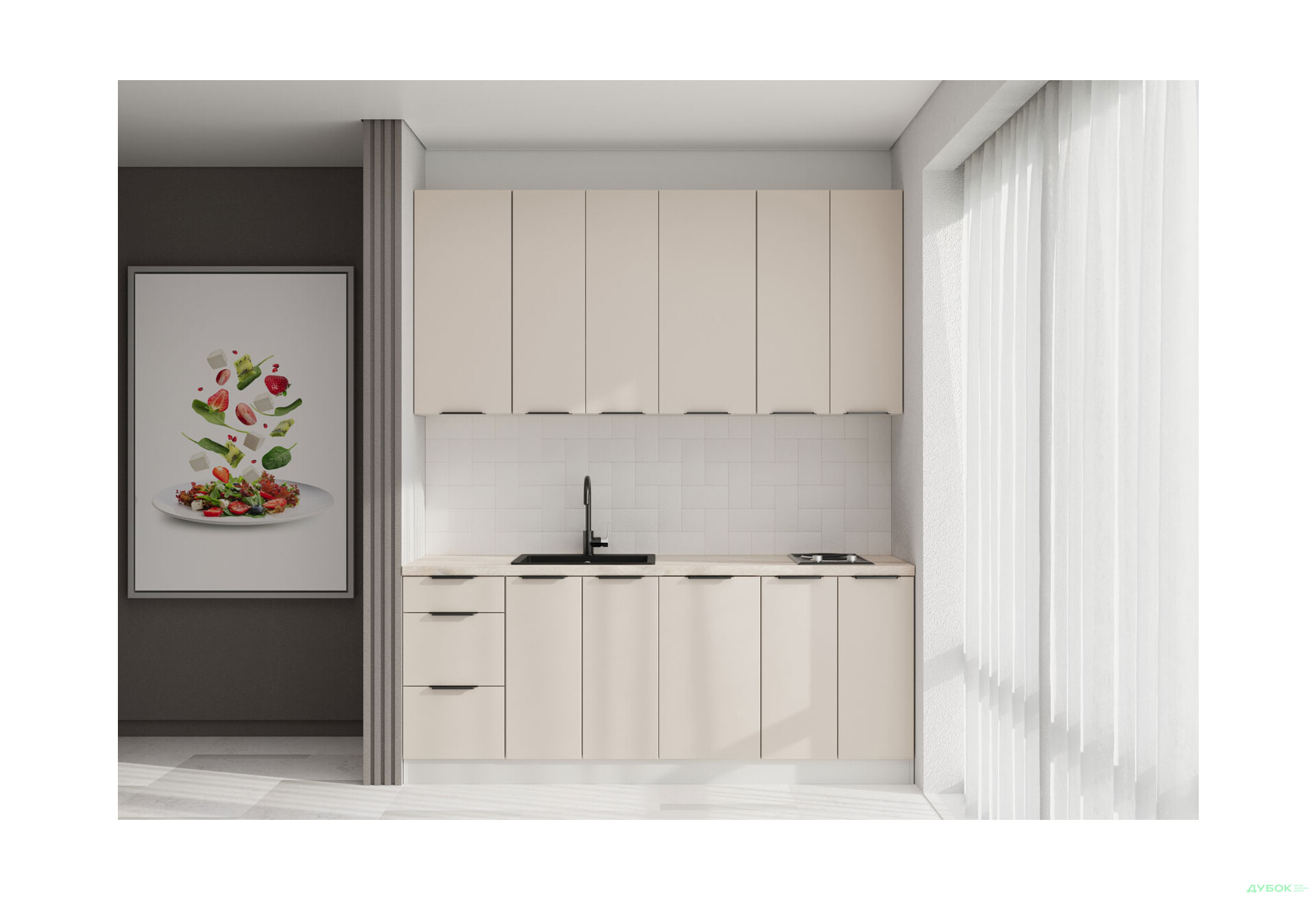 Кухня VIP-master Флет Люкс 2.0 м, беж мат - Зображення 1 Зображення 1 - Кухня VIP-master Флет Люкс 2.0 м, беж мат