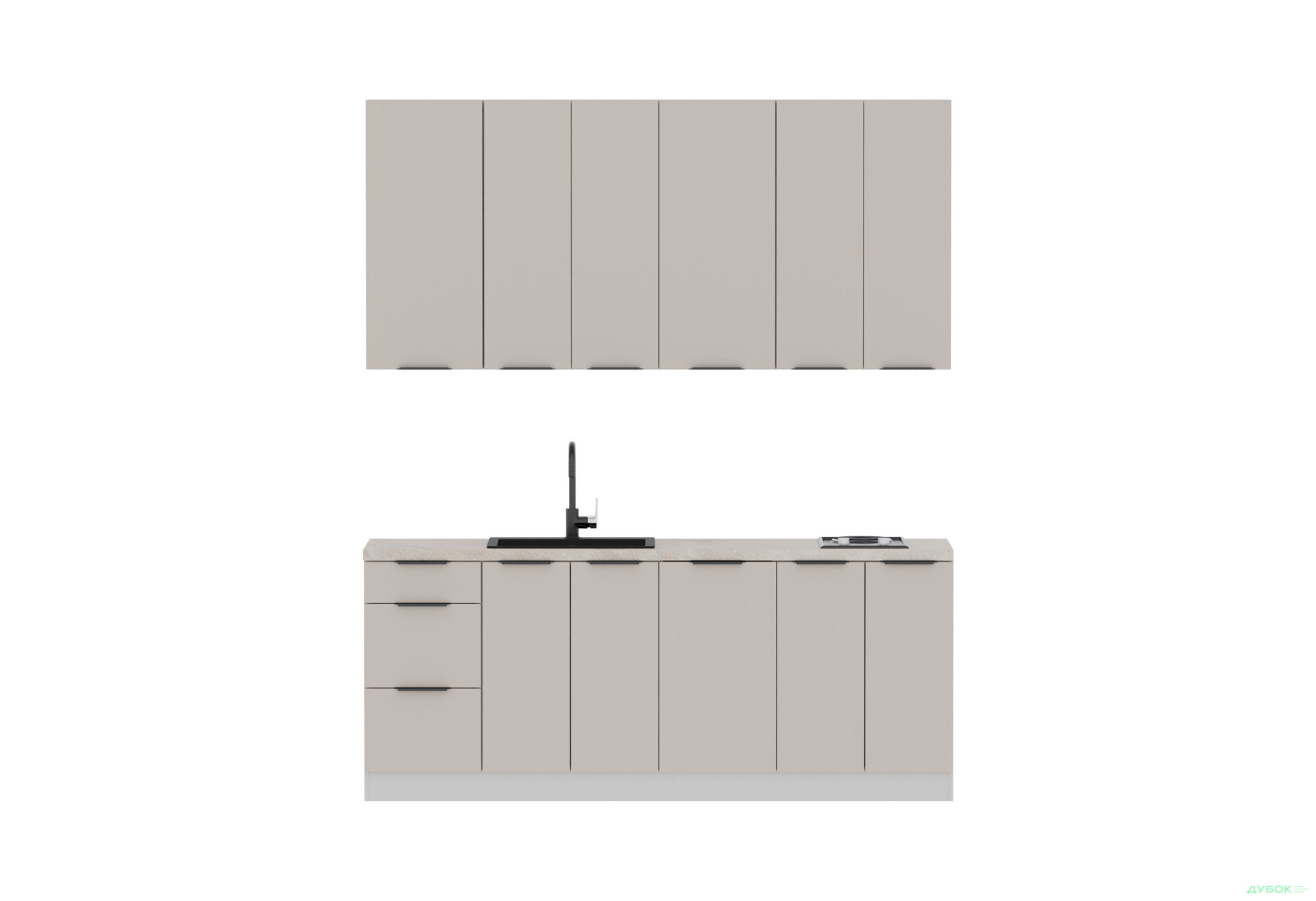 Кухня VIP-master Флет Люкс 2.0 м, беж мат - Зображення 3 Зображення 3 - Кухня VIP-master Флет Люкс 2.0 м, беж мат