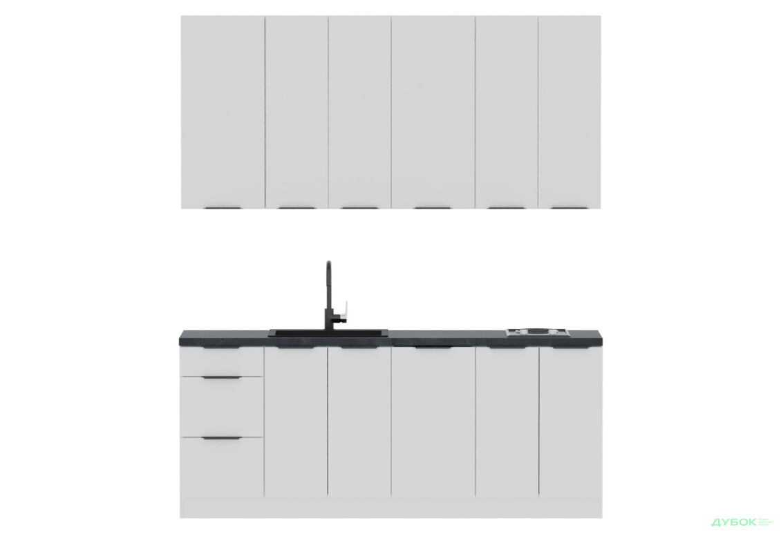 Кухня VIP-master Флет Люкс 2.0 м, білий / білий мат - Зображення 3 Зображення 3 - Кухня VIP-master Флет Люкс 2.0 м, білий / білий мат