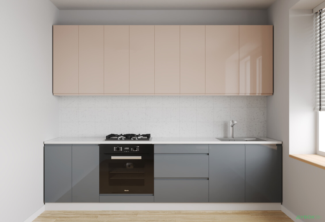 Кухня VIP-master Інтерно Люкс / Interno Luxe 260 см, беж глянець / сірий глянець - Зображення 1 Зображення 1 - Кухня VIP-master Інтерно Люкс / Interno Luxe 260 см, беж глянець / сірий глянець