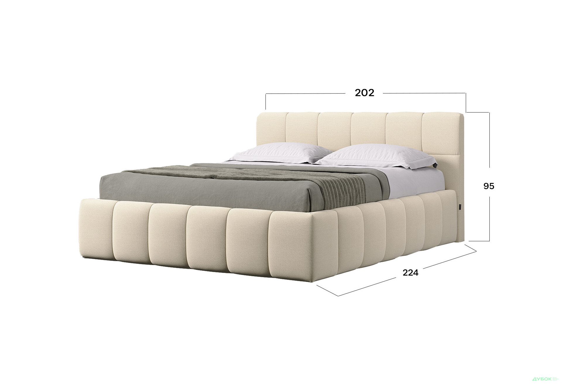 Зображення 3 - Ліжко-подіум MiroMark Тоні 180x200, світлий беж