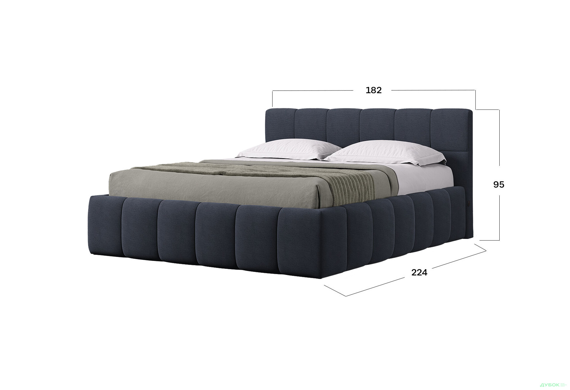 Ліжко-подіум MiroMark Тоні 160x200, синє - Зображення 3 Зображення 3 - Ліжко-подіум MiroMark Тоні 160x200, синє