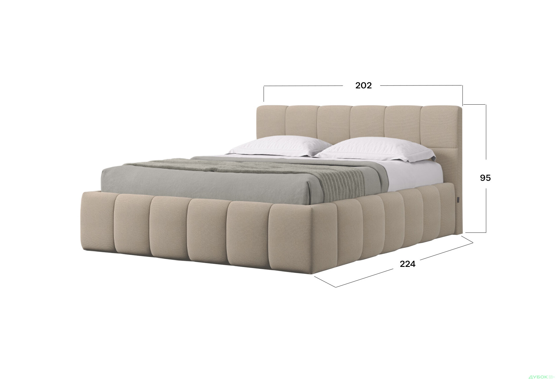 Ліжко-подіум MiroMark Тоні 180x200, беж - Зображення 3 Зображення 3 - Ліжко-подіум MiroMark Тоні 180x200, беж