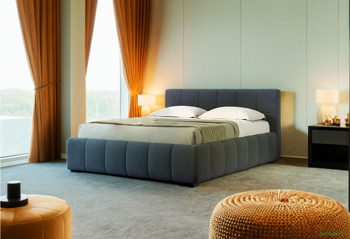 Ліжко-подіум MiroMark Тоні 180x200, синє - Зображення 2 Зображення 2 - Ліжко-подіум MiroMark Тоні 180x200, синє