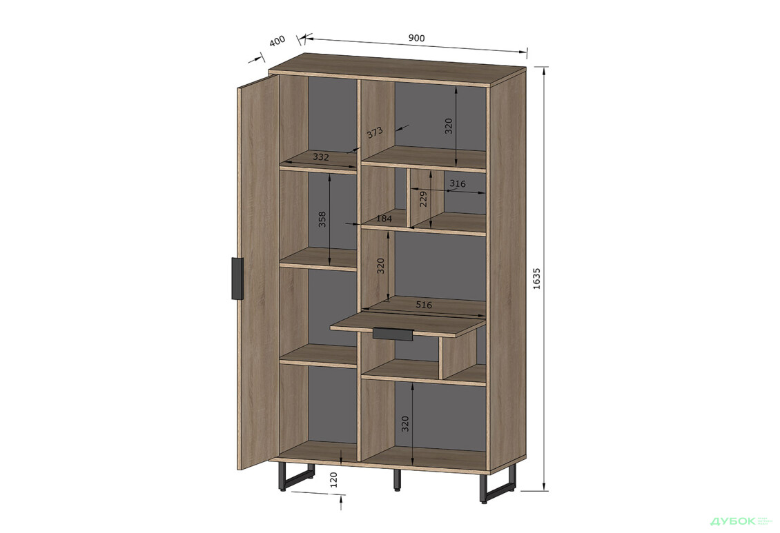 Изображение 3 - Стеллаж комби Moreli F-0006 Forte / Форте, 90 см белый