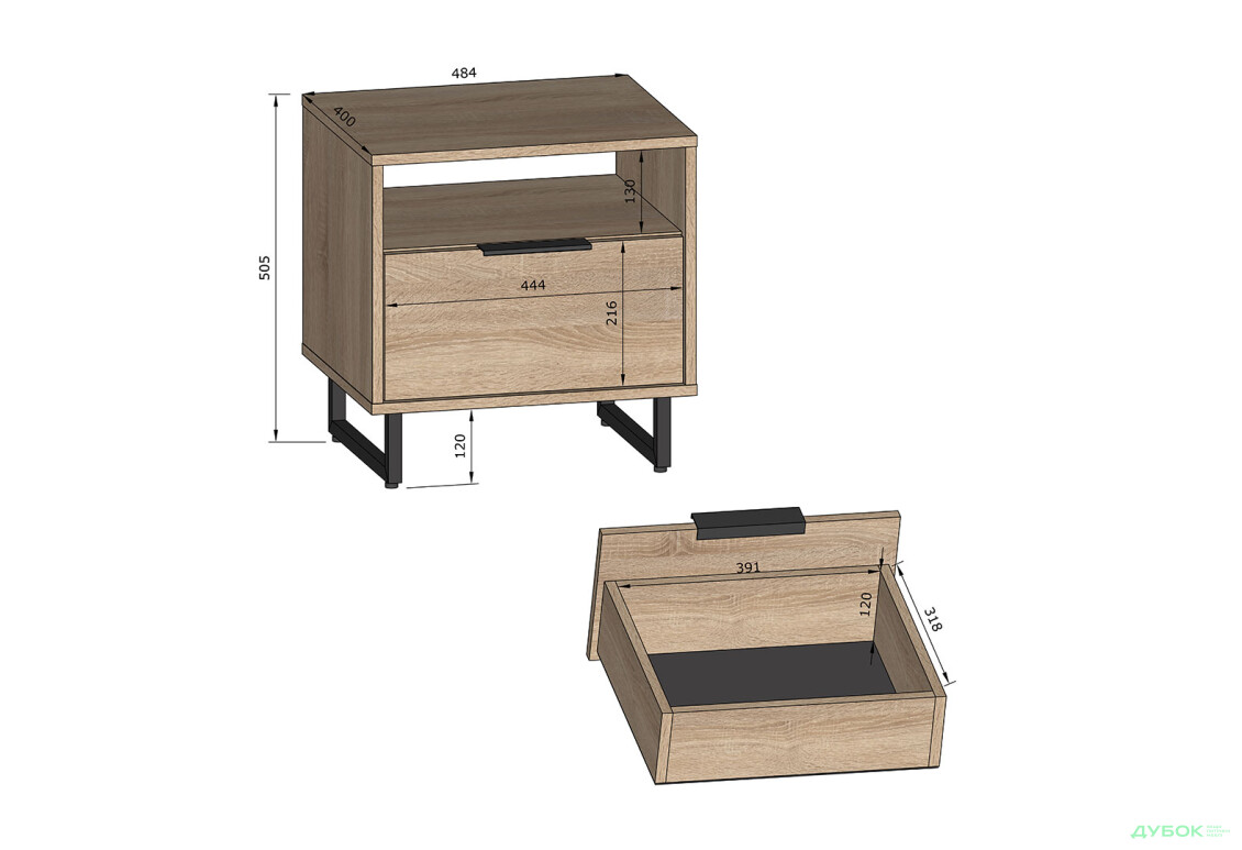 Приліжкова тумба Moreli F-0011 Forte / Форте, 49 см білий - Зображення 5 Зображення 5 - Приліжкова тумба Moreli F-0011 Forte / Форте, 49 см білий