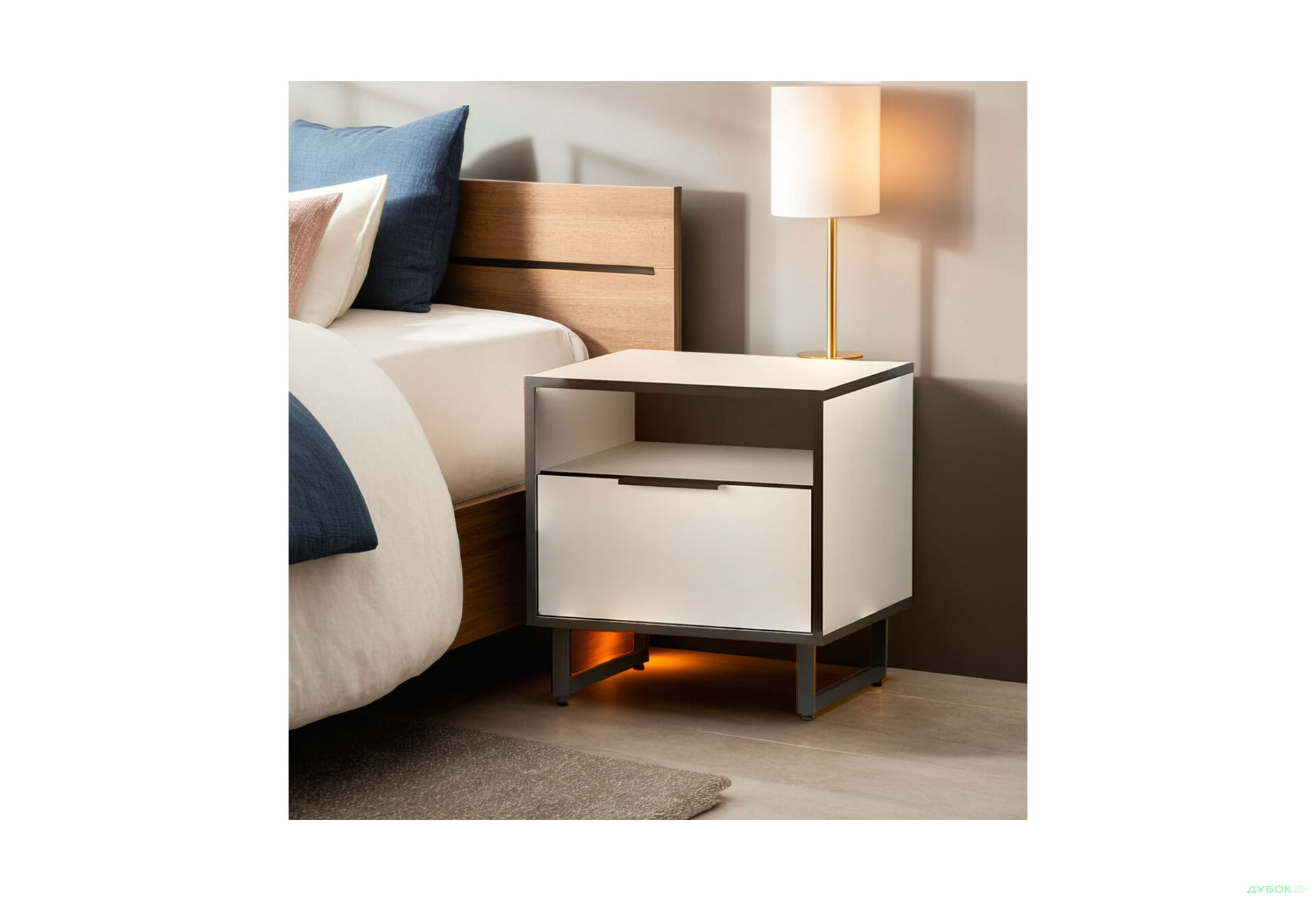 Приліжкова тумба Moreli F-0011 Forte / Форте, 49 см білий - Зображення 3 Зображення 3 - Приліжкова тумба Moreli F-0011 Forte / Форте, 49 см білий