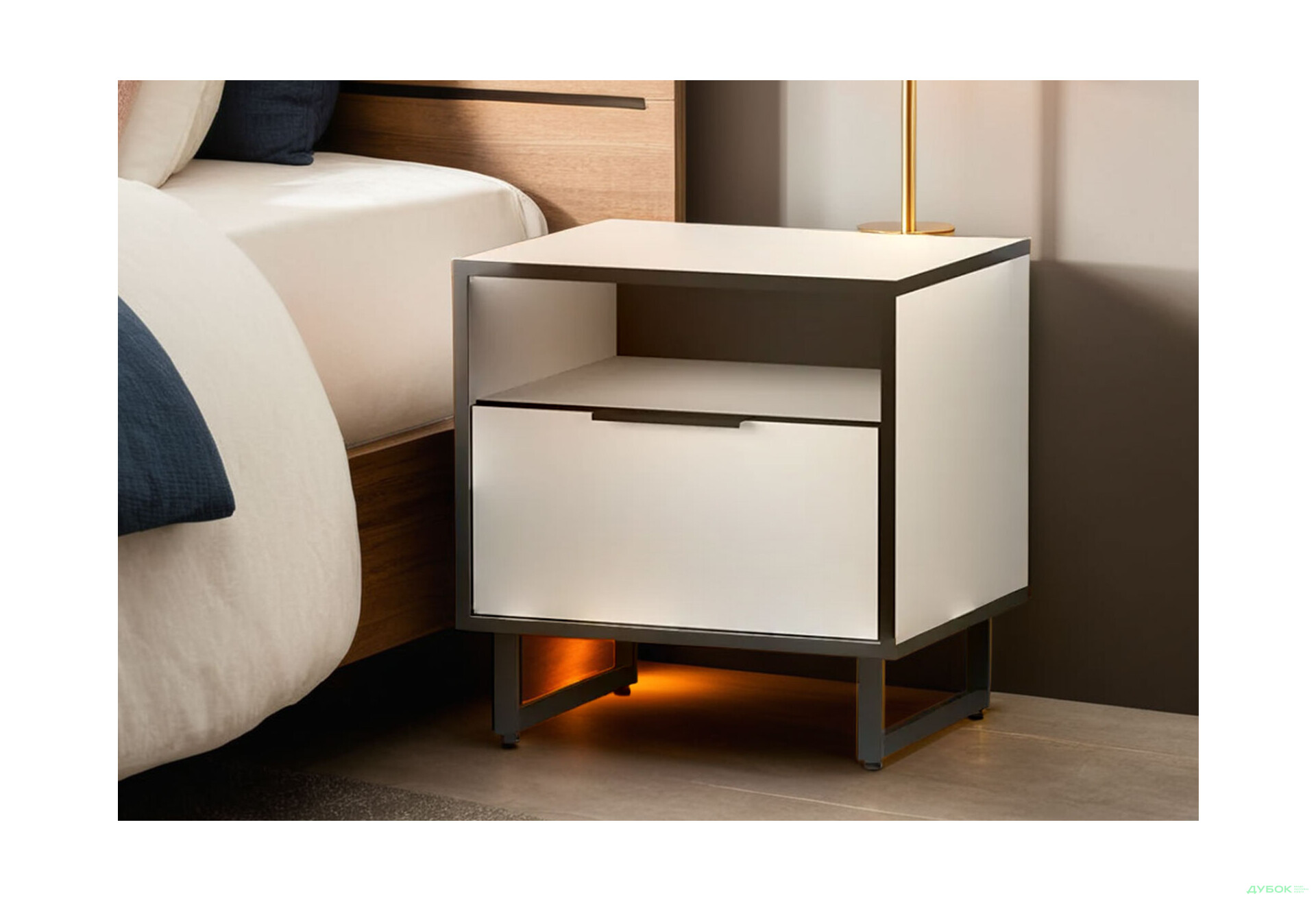 Приліжкова тумба Moreli F-0011 Forte / Форте, 49 см білий - Зображення 2 Зображення 2 - Приліжкова тумба Moreli F-0011 Forte / Форте, 49 см білий